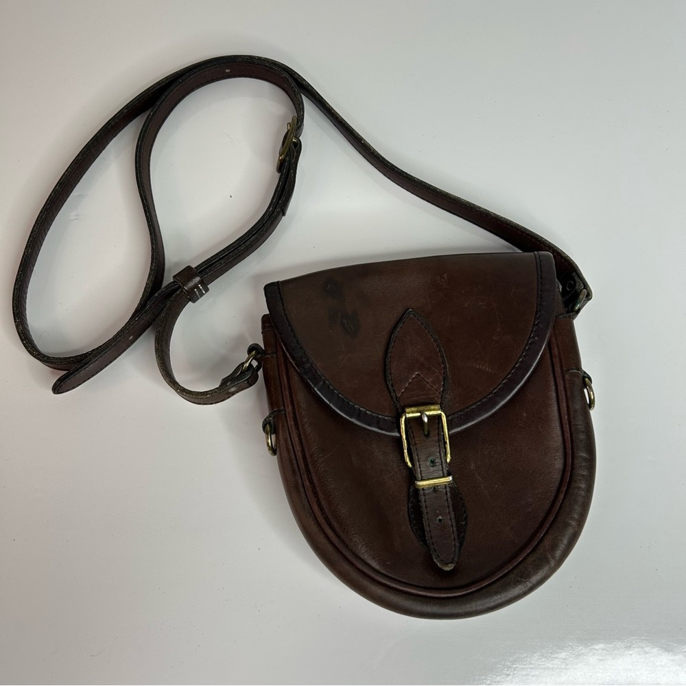 80's Vintage Roots Brown/Burgundy Cross Body Bag